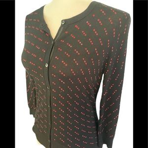 Halogen cardigan sweater black and red size S